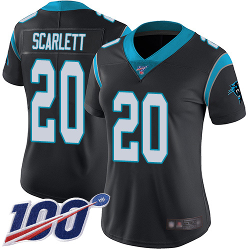 Carolina Panthers Limited Black Women Jordan Scarlett Home Jersey NFL Football #20 100th Season Vapor Untouchable->carolina panthers->NFL Jersey
